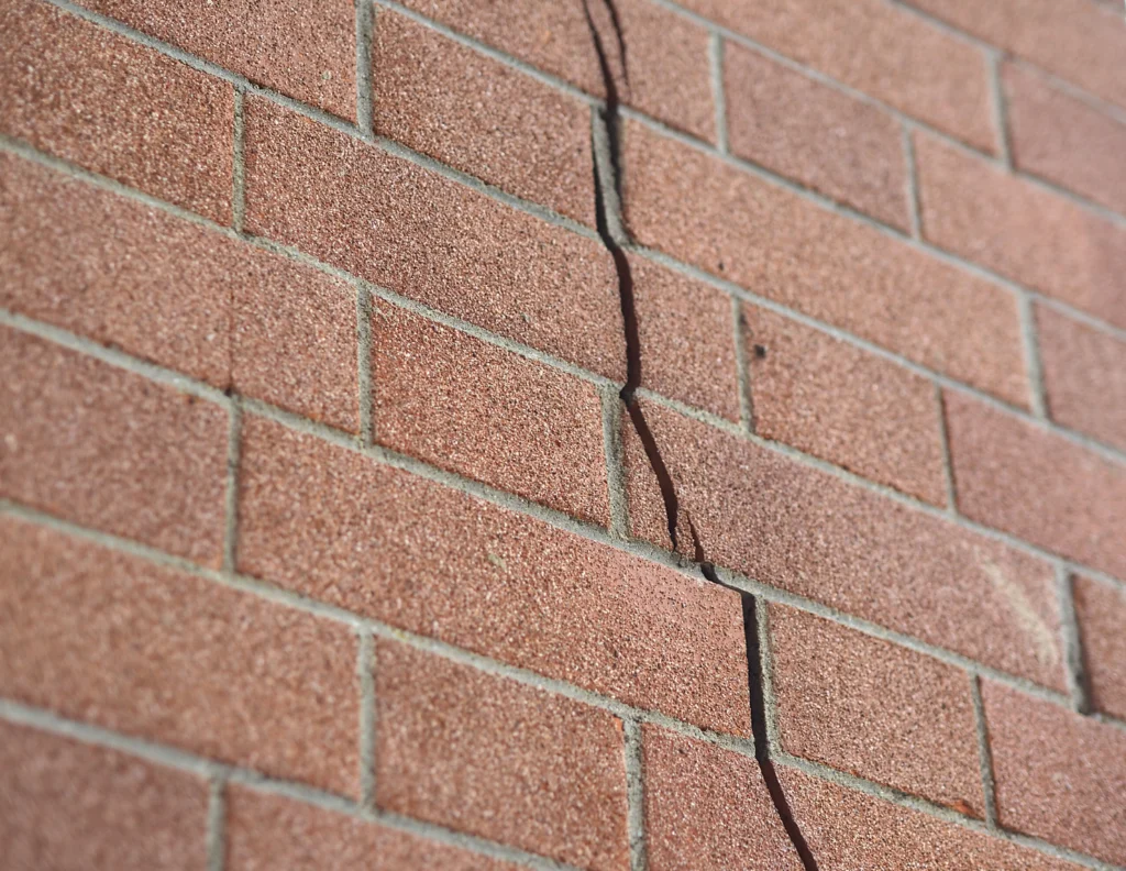 Crack on wall.