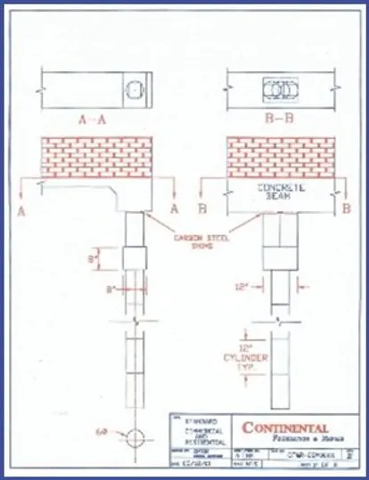 Diagram of interlocking pilings.