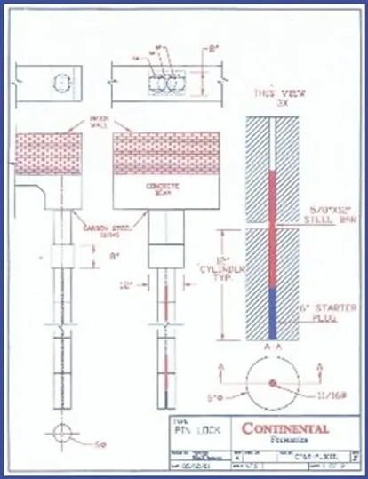 Diagram of inter locking pilings.